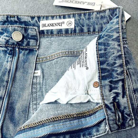 BlankNYC Denim Maxi Skirt Size 29 Light Wash Split Hem Cotton Blend High Rise - Picture 7 of 14